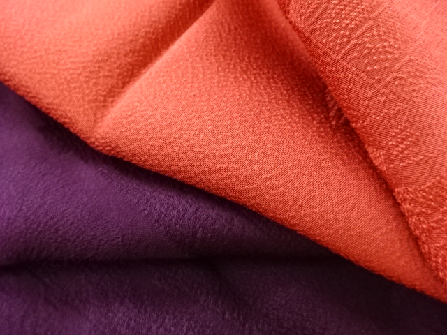  源氏香に草花模様織出しリバーシブル道行コート